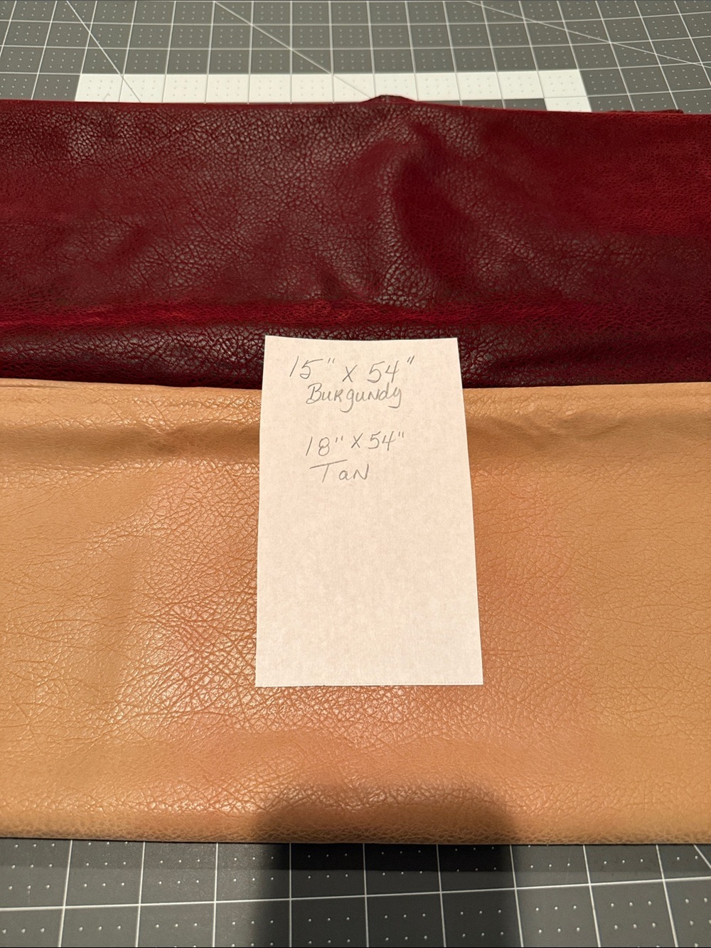 Faux Suede rolls for bag making/crafts in Burgundy and Tan